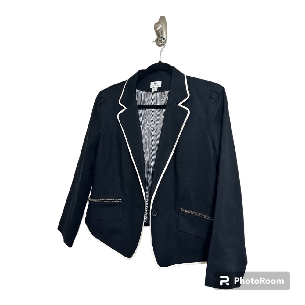 Worthington Black Jacket with White Trim